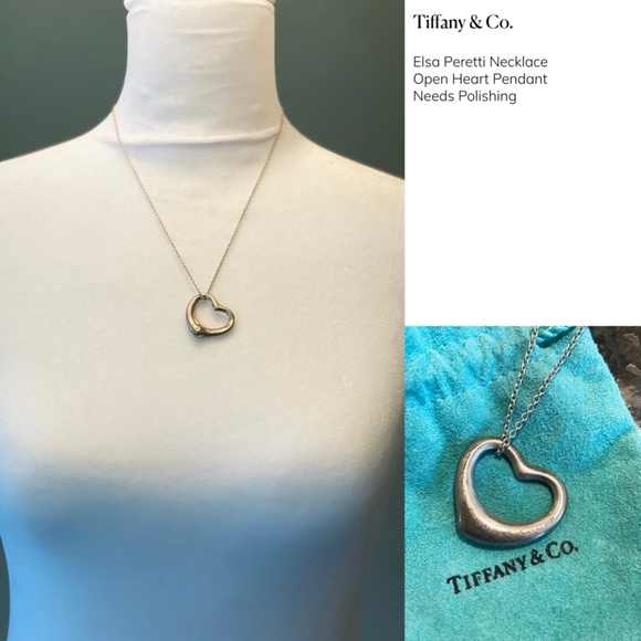 Tiffany & Co. Elsa Peretti Sterling Silver Open Heart  Tiffany & Co. Elsa Peretti Open Heart Necklace